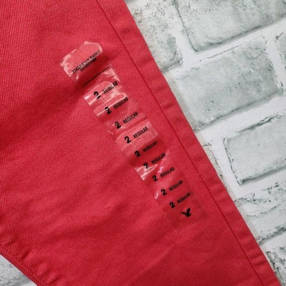 American Eagle Outfitters Womens 2 Dark Pink Denim Skinny Jeans Stretch Low Rise - Picture 4 of 6